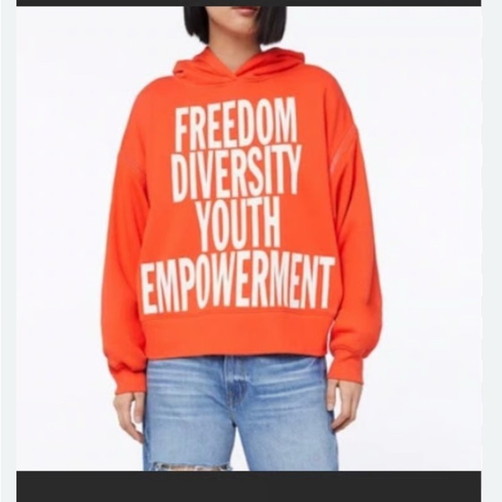 Imaan.X frame Orange Women's Empowerment Hoodie small​